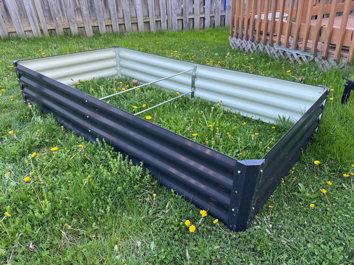 18" Tall 6X3 Ft Rectangular Steel Garden Bed (Grey)