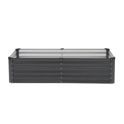 18" Tall 6X3 Ft Rectangular Steel Garden Bed (Black)