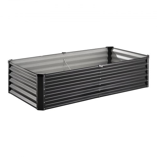 18" Tall 6X3 Ft Rectangular Steel Garden Bed (Black)