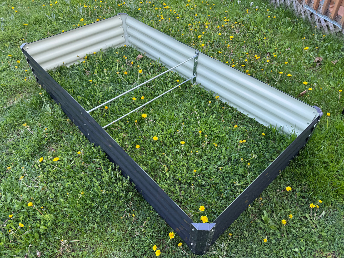 18" Tall 6X3 Ft Rectangular Steel Garden Bed (Grey)